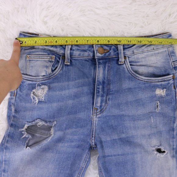 Zara mid rise medium wash ankle boyfriend jeans b7 - Picture 9 of 9